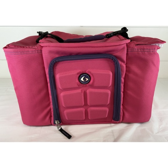 6 Pack Fitness Handbags - Pack Fitness Meal Prep Bag Cooler Lunch Box Gym Workout Bag With Containers Pink
